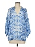 Jade 100% Viscose Blue 3/4 Sleeve Blouse Size M - photo 1