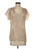 Rungolee Tan Short Sleeve Blouse Size XS - photo 1