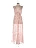GB 100% Polyester Pink Ivory Cocktail Dress Size L - photo 1