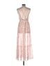 GB 100% Polyester Pink Ivory Cocktail Dress Size L - photo 2