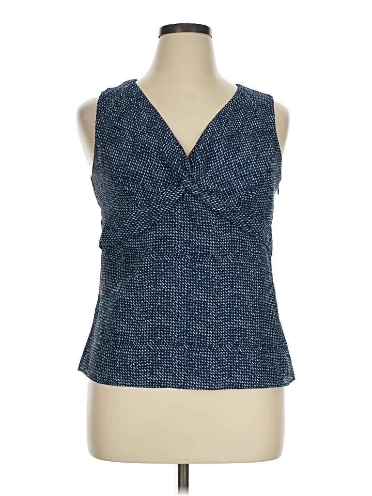 Pre-owned Ann Taylor Loft Sleeveless Blouse In Blue