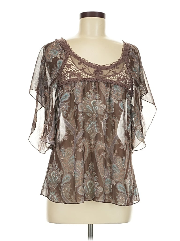 Pre-owned Maurices 3/4 Sleeve Blouse In Brown