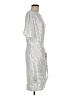 Grace Karin Metallic Solid Silver Cocktail Dress Size M - photo 4