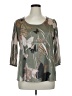 B.l.e.u. 100% Polyester Gray 3/4 Sleeve Blouse Size 1X - photo 1