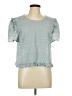 Very J 100% Polyester Blue Short Sleeve Top Size L - photo 1