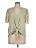 Blu Pepper 100% Rayon Green Short Sleeve Blouse Size L - photo 1