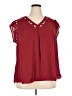 Daniel Rainn 100% Polyester Burgundy Short Sleeve Blouse Size 2X - photo 1