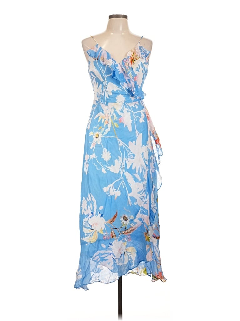Lavender Brown Casual Dress In Blue