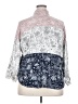Cato 100% Rayon Print Silver 3/4 Sleeve Blouse Size 18 - 20 - photo 2