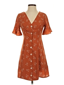 kimchi blue orange dress KIMCHI BLUE Boho Floral Hig-Low Dress Ruffle