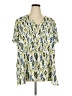 Rose + Olive 100% Polyester Green Short Sleeve Blouse Size 3X - photo 1