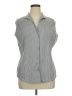 misook Gray Sleeveless Button-Down Shirt Size XL - photo 1