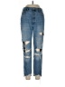Divided by H&M 100% Cotton Hearts Blue Jeans Size 10 - photo 1