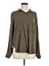 Timing 100% Rayon Gray Brown Long Sleeve Button-Down Shirt Size M - photo 1