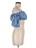 Missguided Blue Short Sleeve Blouse Size 6 - photo 4