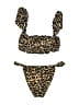 inamorata Animal Print Gold Two Piece Swimsuit Size XS - photo 1