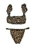 inamorata Animal Print Gold Two Piece Swimsuit Size XS - photo 2