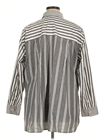 Madewell The Plus Signature Poplin Oversized Shirt in Stripe (view 2)