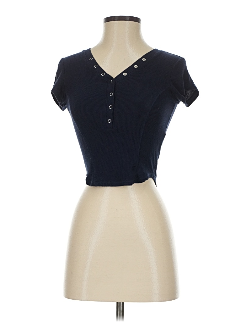 Pre-owned Garage Short Sleeve Top Black Sweetheart Neckline Tops