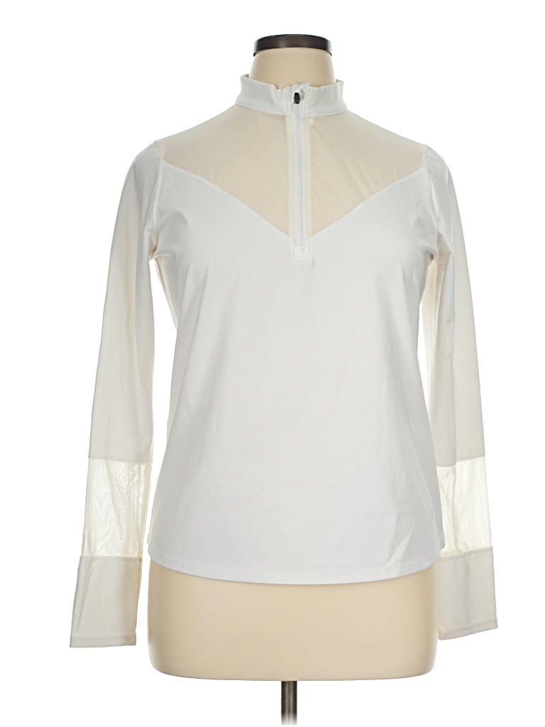 Pre-owned Just Fab Sweatshirt In Ivory