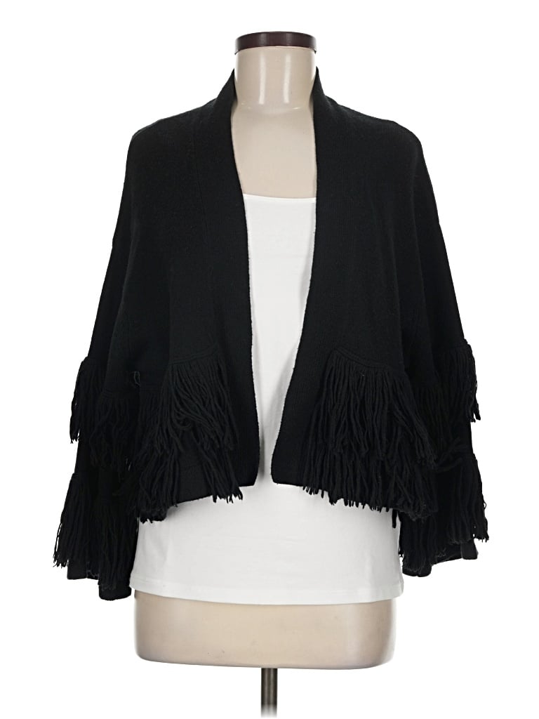 Pre-owned Bcbgmaxazria Wool Cardigan Sweater In Black