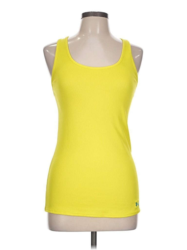 Pre-owned Under Armour Tank Top Yellow Halter Neckline Tops