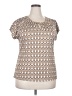 Notations Tan Short Sleeve Blouse Size XL - photo 1