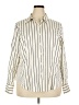 Alfani Stripes Ivory Long Sleeve Button-Down Shirt Size 20 - photo 1