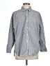 Gloria Vanderbilt Stripes Gray Long Sleeve Button-Down Shirt Size L - photo 1