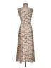 Unbranded 100% Viscose Floral Tan Casual Dress Size S (tall) - photo 1