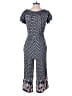 Xhilaration 100% Rayon Hearts Blue Jumpsuit Size S - photo 2