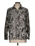 Studio Works Paisley Silver Long Sleeve Blouse Size L - photo 1