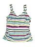 Croft & Barrow 100% Polyester Stripes Blue Swimsuit Top Size 14D - photo 1