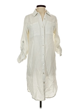 magaschoni shirt dress Magaschoni Dresses | 100% Linen Long Sleeve Roll Tab Belted Shirt Dress From Magaschoni | Color: Green/Orange | Size: XS