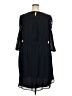 Ann Taylor LOFT 100% Polyester Solid Black Casual Dress Size XXL - photo 2