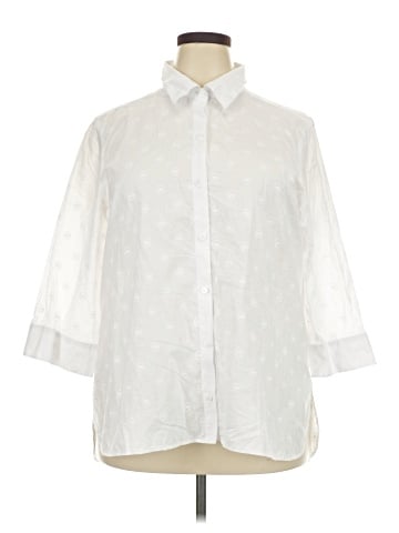Foxcroft 3/4 Sleeve Button-Down Shirt (view 1)
