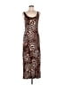Basics 100% Viscose Animal Print Brown Cocktail Dress Size M - photo 1