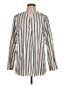 Lands' End 100% Cotton Stripes Ivory Long Sleeve Blouse Size L - photo 1