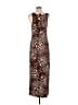 Basics 100% Viscose Animal Print Brown Cocktail Dress Size M - photo 2