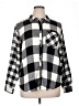 Maurices Checkered-gingham Black Long Sleeve Button-Down Shirt Size 1X - photo 1