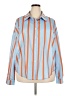 Unbranded 100% Polyester Stripes Orange Long Sleeve Blouse Size XXL - photo 1