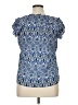 Rose + Olive 100% Rayon Blue Short Sleeve Blouse Size XL - photo 2