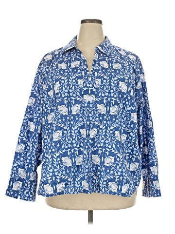 Talbots 3/4 Sleeve Button-Down Shirt (view 1)