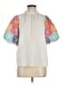 THML Color Block Silver Short Sleeve Blouse Size M - photo 1