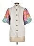 THML Color Block Silver Short Sleeve Blouse Size M - photo 2