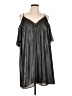 Ann Taylor LOFT 100% Polyester Metallic Silver Casual Dress Size L - photo 1