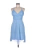 Hourglass 100% Polyester Solid Blue Cocktail Dress Size M - photo 1