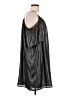 Ann Taylor LOFT 100% Polyester Metallic Silver Casual Dress Size L - photo 4