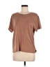 Unsubscribed Solid Brown Short Sleeve T-Shirt Size M - photo 1