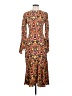 Prabal Gurung 100% Silk Print Multi Color Orange Casual Dress Size 4 - photo 1